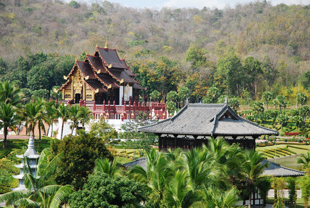 皇家亭子在清迈泰国皇家公园拉加普鲁克