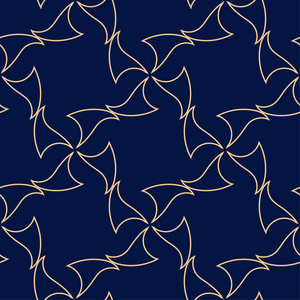 金色蓝色几何无缝图案, 用于网络纺织品和墙纸