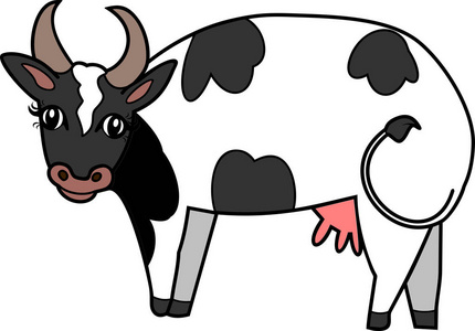 可爱卡通白色母牛与黑点图片