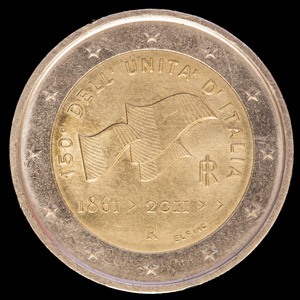 2011 年意大利和 celebrat 发表的纪念两欧元硬币