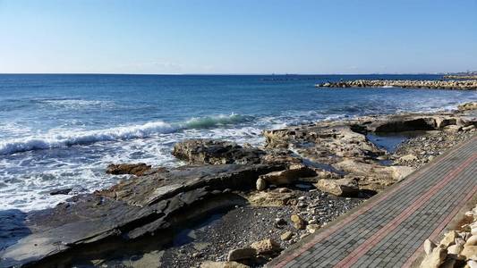 美丽的阿马苏斯海滩利马索尔在塞浦路斯