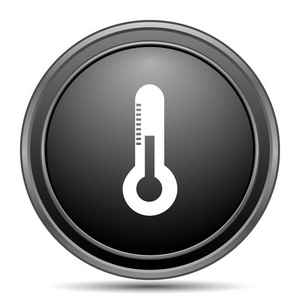 温度计图标, 黑色网站按钮白色背景