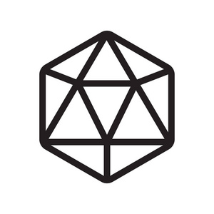Icosahedron 图标矢量隔离在白色背景为您的 web 和移动应用程序设计, Icosahedron 徽标概念