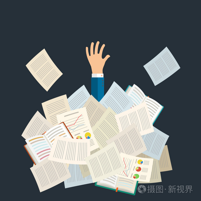 学生埋在书堆
