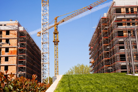 房屋建筑施工插画