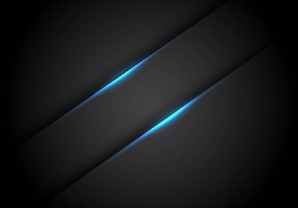 黑色空白空间设计中的蓝色光线横幅阴影现代未来技术背景向量图解