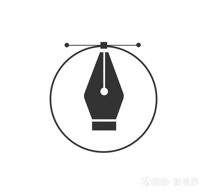 钢笔工具光标.矢量计算机图形学.设计师或插画的标志.