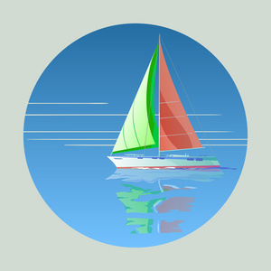 游艇俱乐部和帆船运动。海上旅行。矢量插图
