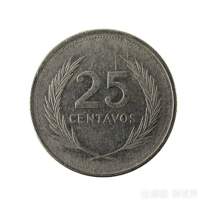 25萨尔瓦多 centavo 硬币 (1988) 正面被隔绝在