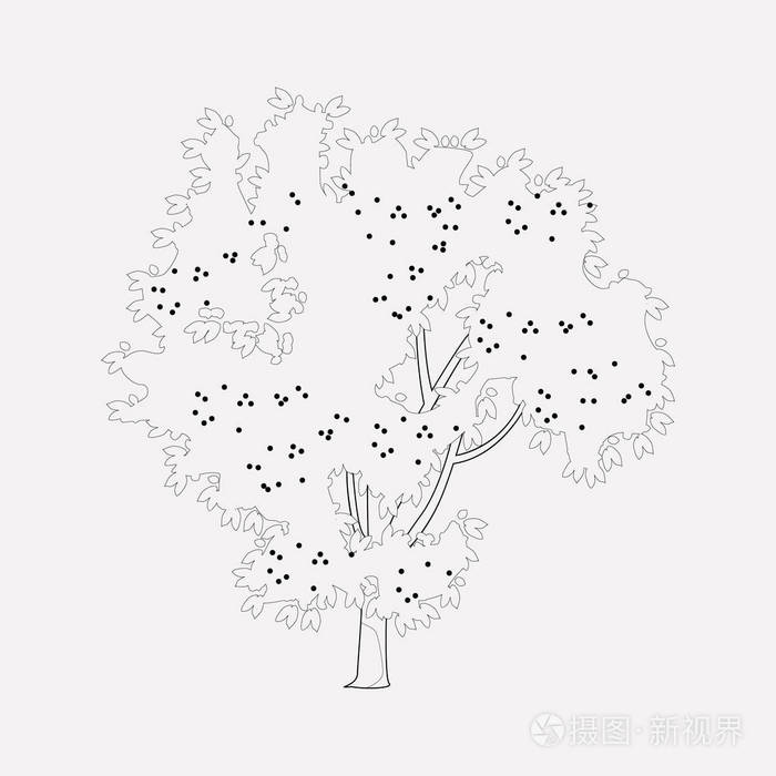 樱桃树图标线元素.