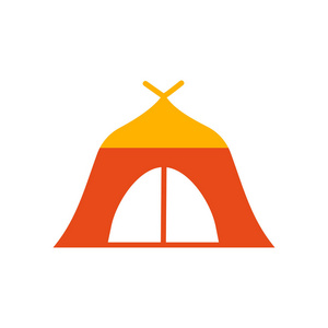 帐篷图标矢量符号和符号在白色背景下被隔离, T