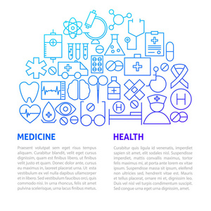 医学健康线模板