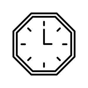 白色背景下的时钟图标矢量符号和符号隔离
