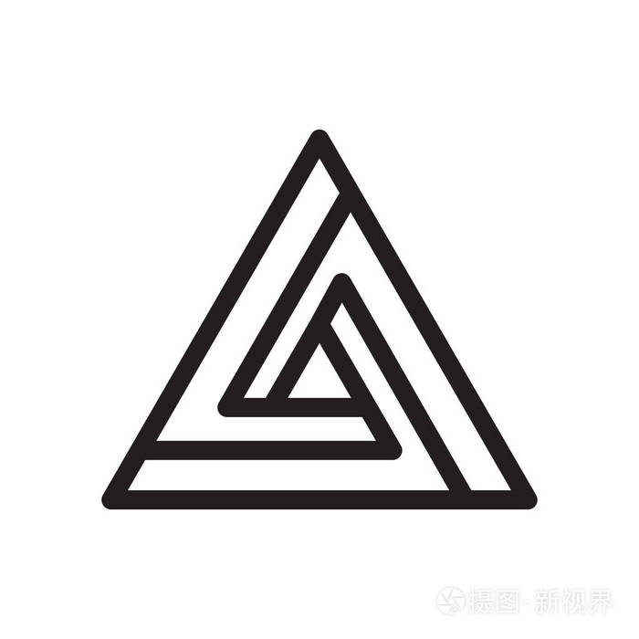 三角形图标矢量隔离在白色背景为您的web和移动应用程序设计三角形