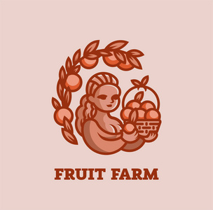 女孩农夫与一篮子果子