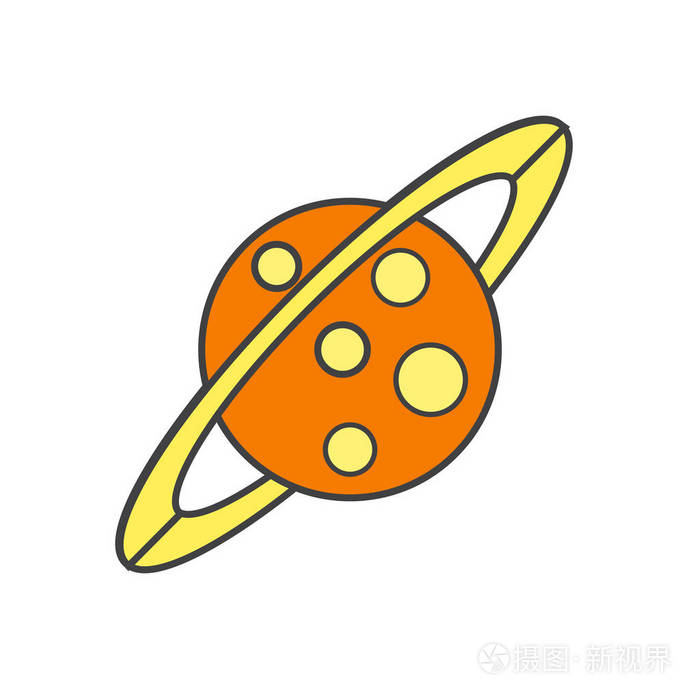 土星图标矢量隔离白色背景为您的 web 和移动应用程序设计 土星徽标
