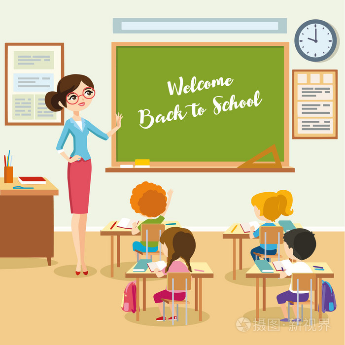 学生在教室里听老师讲课