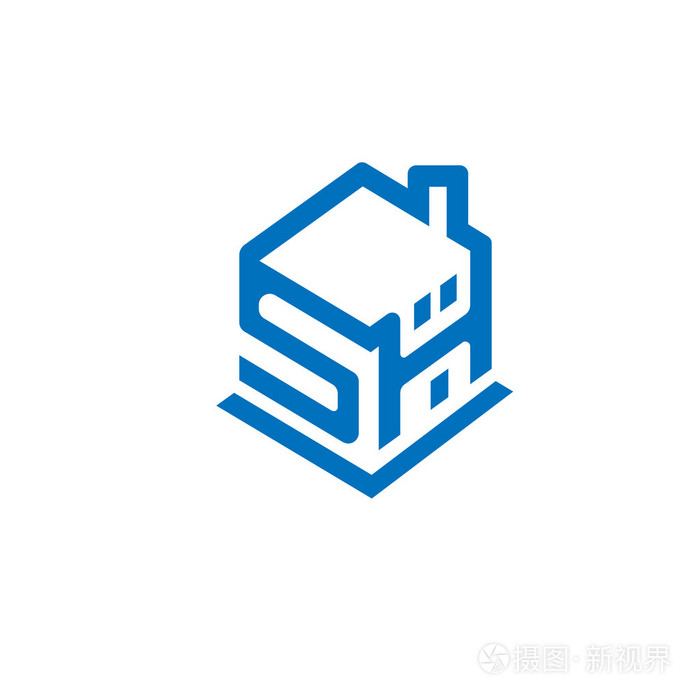 智能家居与 sh 信概念标志