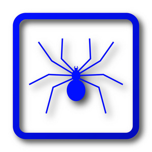 蜘蛛图标。蜘蛛网站按钮白色背景