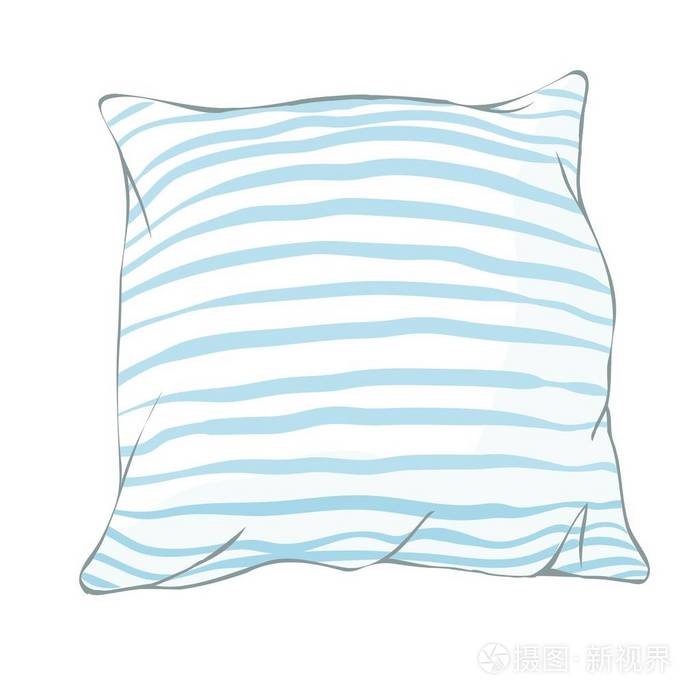 素描矢量插图枕头 艺术 枕头隔离 白色枕头 床枕 床 舒适 设计