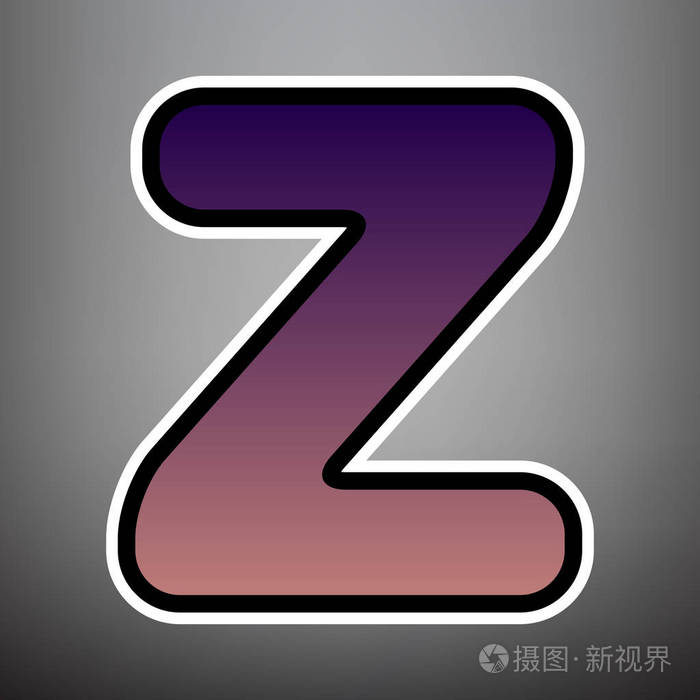 字母z 符号设计模板元素.向量.紫罗兰色梯度 i