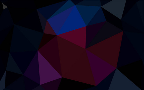 深蓝色, 红色矢量渐变三角形图案。闪耀的多边形插图, 由三角形组成。web 站点的新纹理