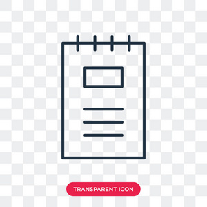 笔记本矢量图标在透明背景下隔离, 笔记本徽标设计