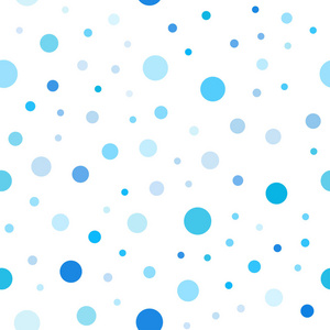 带球体的浅蓝色矢量无缝图案。闪光的抽象插图与模糊滴雨。面料设计模式, 壁纸