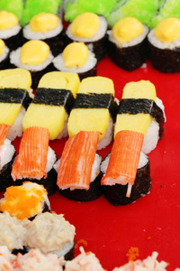 混合辊寿司套装美味, 日本料理