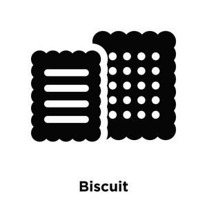 饼干图标矢量隔离在白色背景上, 标志概念的饼干标志在透明的背景下, 填充黑色符号