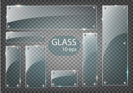 矢量现代透明玻璃板上样品背景设置