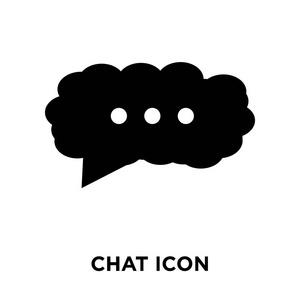 聊天图标矢量隔离在白色背景, 标志概念的聊天标志在透明的背景, 充满黑色符号