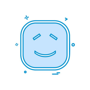 微笑的表情符号图标设计, 五颜六色的矢量插图
