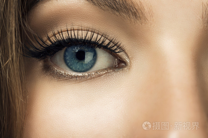 宏的人眼的图像.美丽的眼睛.永吉女人