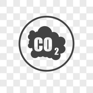 co2 排放矢量图标在透明背景下被隔离, co