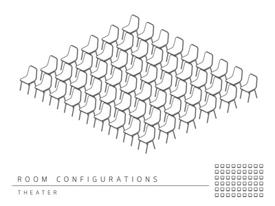 会议房间安装布局配置剧院风格