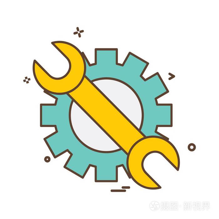 劳动工具图标设计, 五颜六色的向量例证