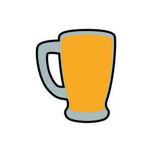 啤酒玻璃图标。饮料和酒精的设计。矢量图形