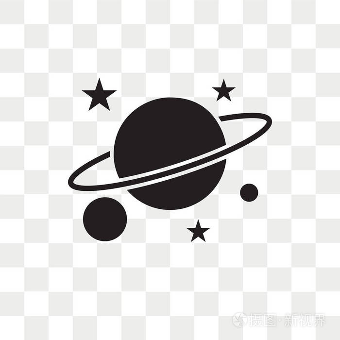 行星土星矢量图标在透明背景下被隔离, pl