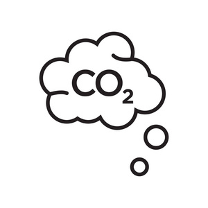 Co2 图标矢量符号和符号在白色背景下被隔离, Co