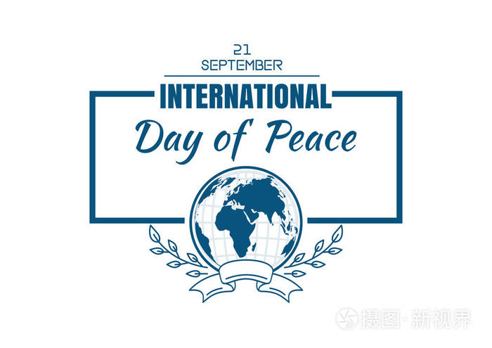 国际和平日称为世界和平日.9月21日.矢量插图