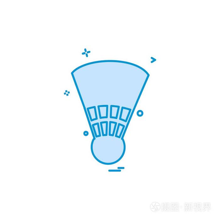 羽毛球图标设计矢量插图