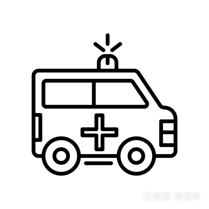 救护车图标向量被隔离在白色背景, 救护车 si插画-正版商用图片0sg4ib