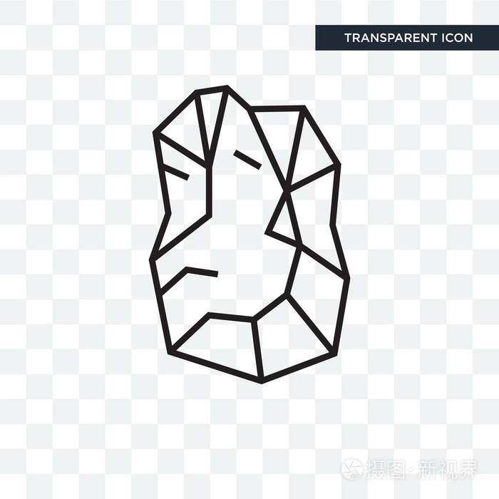 石头矢量图标隔离在透明背景 石材标志