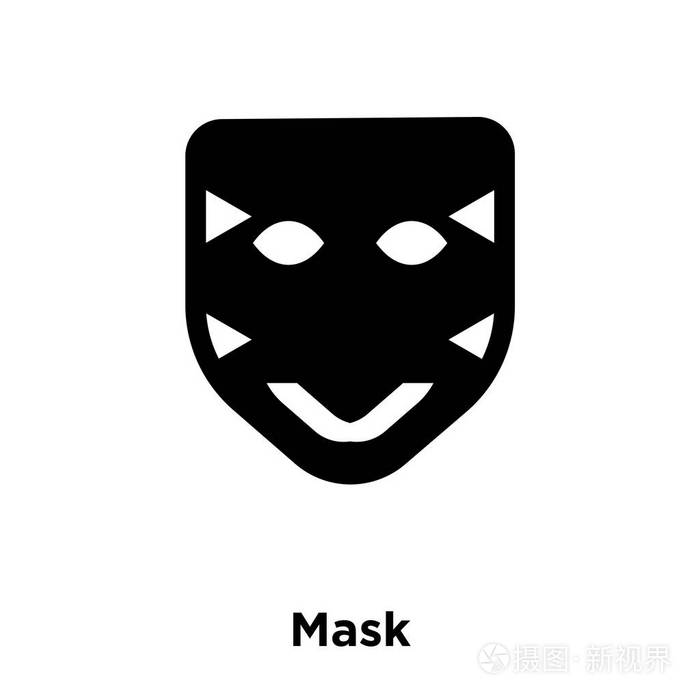 面具图标矢量隔离在白色背景上, 标志概念的面具标志在透明背景, 实心