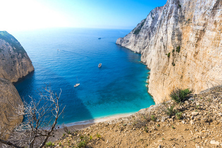 令人惊异的 Navagio 海滩，扎金索斯岛