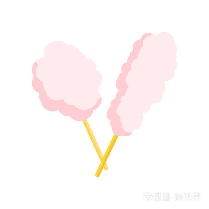 白色backg 上的棉花糖图标矢量符号与符号分离
