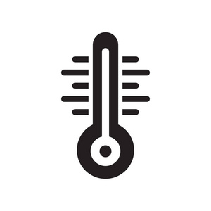 白色 backgr 上的温度计图标矢量符号和符号隔离