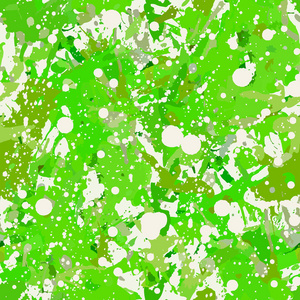 时髦的绿色和白色油漆飞溅无缝的模式, 抽象多色向量背景。五颜六色的设计壁纸纺织, 织物, 包装纸