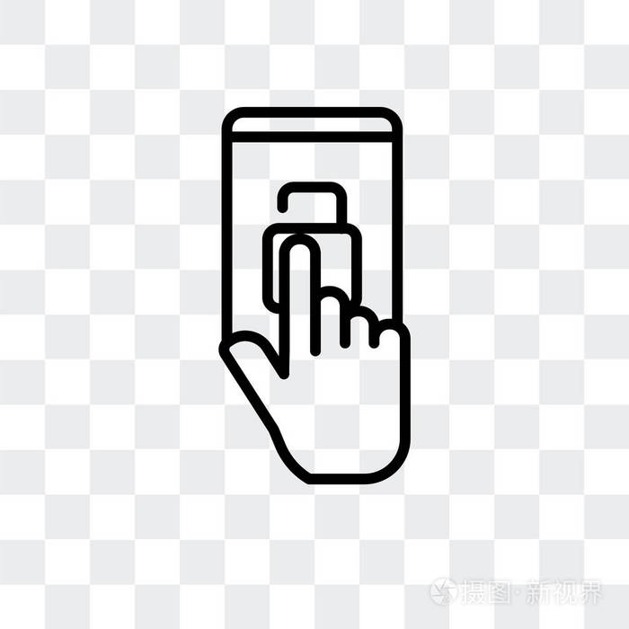 触摸屏矢量图标在透明背景下隔离, 触摸屏徽标设计